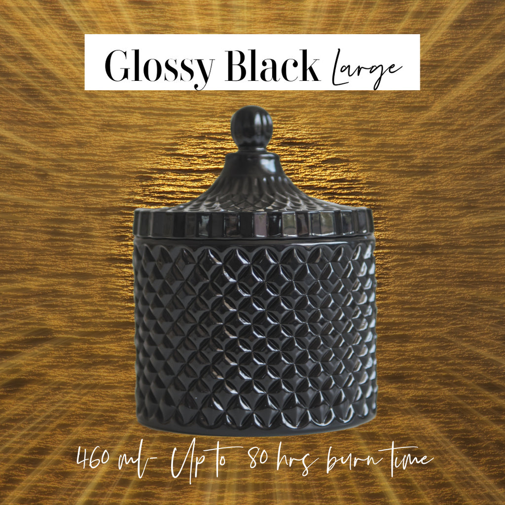 Large Luxe Glossy Black Jar